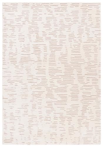 SAFAVIEH Neptune Collection Area Rug - 5'3" x 7'6", Ivory & Beige, Geometric Design, Non-Shedding & Easy Care, Ideal for High Traffic Areas in Living Room, Bedroom, Dining (NPE852A-5) - size: 5'3" x 7'6" (Rectangular)