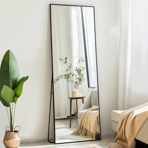 Sunniry Full Length Mirror 56x16 inch, Black Full Body Mirror, Metal Frame - color: Black, size: 56"L x 16"W