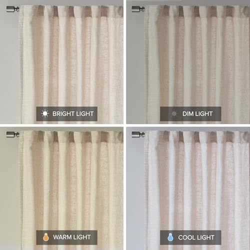 Madison Park Linen Blend Curtain, Thermal Insulated, 1 Panel 50x84 Natural - color: Rod Pocket, Solid Natural, size: 50"W x 84"L (Pack of 1)