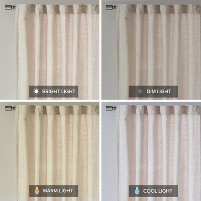 Madison Park Linen Blend Curtain, Thermal Insulated, 1 Panel 50x84 Natural - color: Rod Pocket, Solid Natural, size: 50"W x 84"L (Pack of 1)
