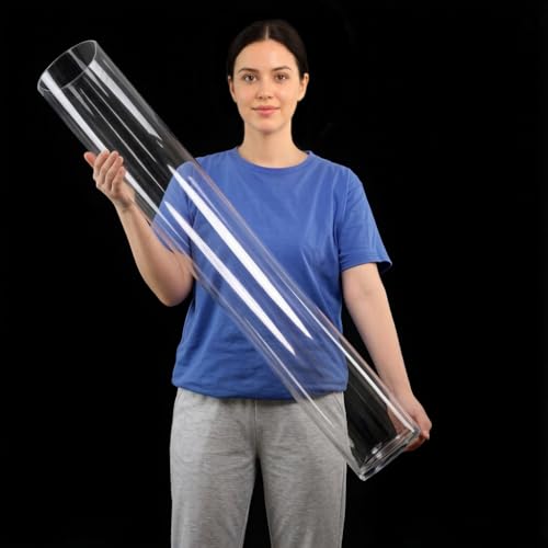 CYS EXCEL Cylinder Clear Glass Vase (H:40" D:6") | Multiple Size Choices Glass Flower Vase Centerpieces | Hurricane Floating Candle Holder Vase, (GCY122/40) - size: H-40" D-6"