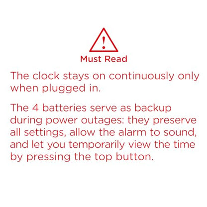 Peakeep Large Display Digital Alarm Clock for Bedroom with Date Day of Week - color: Blue Rgb