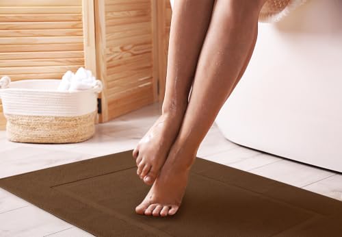 Utopia Towels Cotton Bath Mat, 21x34 in, 2 Pack, Dark Brown - color: Brown, size: 2 Bath Mats