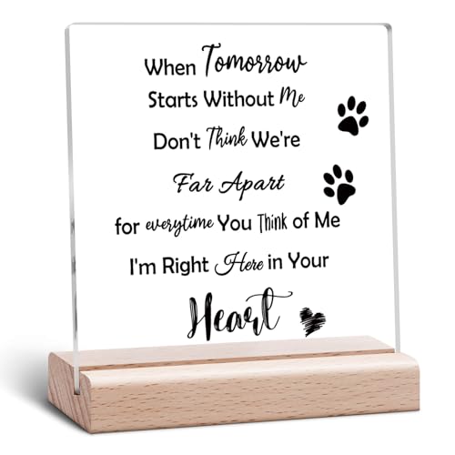 Loss of Dog Sympathy Gift Desk Decorative Sign Dogs Memorial Gifts for Loss of Dog Bereavement Gifts Passing Away Remembrance Condolence Gift for Pet Lovers Dogs Lover Cat Lover Acrylic Plaque - color: Loss of Dog Sympathy Gift