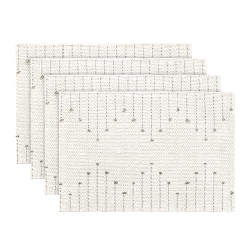Artoid Mode Light Grey Farmhouse Woven Rustic Placemats Set of 4-12x18 Inch - color: Light Grey, size: 12" x 18", 4 Pcs