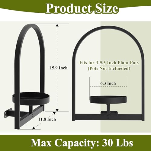 2 Pack Wall Plant Holders, Metal Window Planters Shelves, Black - color: Black 2 Pack