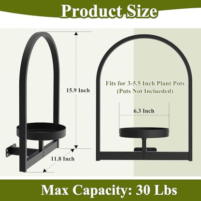 2 Pack Wall Plant Holders, Metal Window Planters Shelves, Black - color: Black 2 Pack
