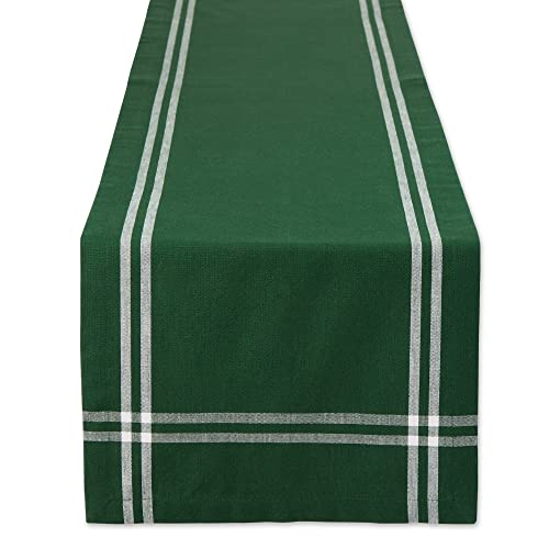 Pre de Provence French Stripe Dining Table Collection Farmhouse Style Table Runner, 14x72 Inches, Balsam Green - color: Balsam Green, size: 14x72 Inches (Pack of 1)