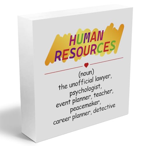 HR Gifts Wooden Box Sign Wall Decor Wooden Plaque Sign, Office Gifts - color: Human Resources Gifts