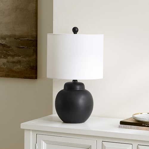 SAFAVIEH Lighting Collection Roux Black 20-inch Table Lamp (LED Bulb Included)