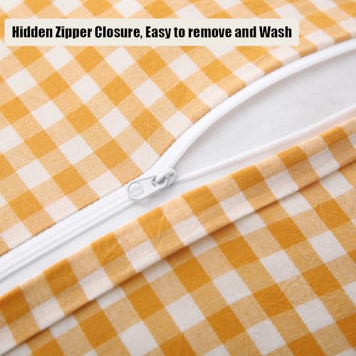 Mywinlle Mustard Yellow Gingham Ruffle Throw Pillow Covers 18"x18" - color: Mustard Yellow, size: 18" x 18" (Pack of 2)