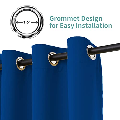 Pickluc Grommet Blackout Curtains 84 Inches Long 2 Panels, Light Blocking Window Drapes for Living Room, Thermal Insulated, Noise Reduction, Classic Blue, 52" Wide x 84" Length - color: Classic Blue, size: 52"W x 84"L (Pack of 2)