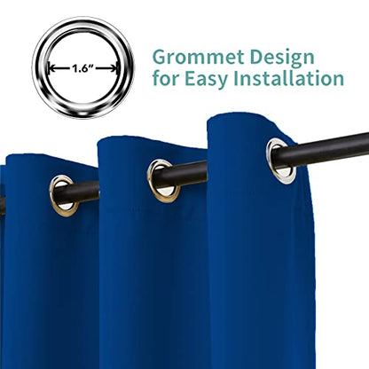 Pickluc Grommet Blackout Curtains 84 Inches Long 2 Panels, Light Blocking Window Drapes for Living Room, Thermal Insulated, Noise Reduction, Classic Blue, 52" Wide x 84" Length - color: Classic Blue, size: 52"W x 84"L (Pack of 2)