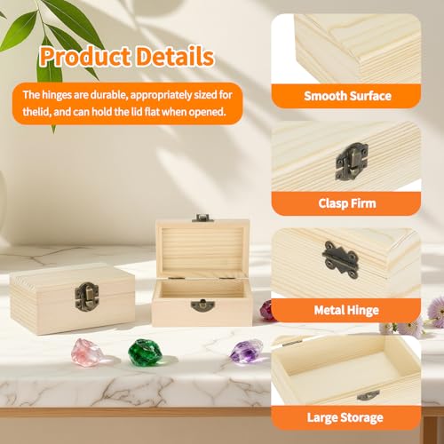 Small Unfinished Wooden Storage Box (Small 4.3 * 2.7 * 1.9 Inch) - size: Small 4.3*2.7*1.9 Inch