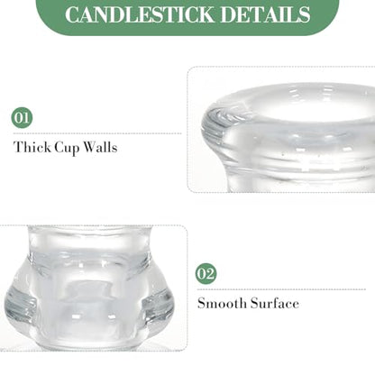 Garvee 6-Pack Glass Hurricane Candle Holders, 12" Tall Clear Candleholder Chimney Tube, 2.2" Taper Candlestick Holder with Cylinder Sleeves for Wedding Christmas Birthday Decor