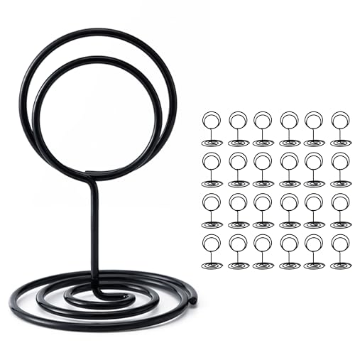 Table Number Holders, 26PCS Place Card Holder, Photo Holder (2" Black) - color: Black, size: Small