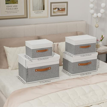 Yawinhe Collapsible Storage Boxes,White/Grey,10.2x7.9x6.7in,3-Pack - color: White/Grey, size: S/(3 Pack)