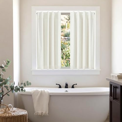DANCURTON Blackout Linen Curtains 63 Inch Length 2 Panels for Living Room Bedroom Natural Linen Black Out Thermal Insulated Room Darkening Privacy Textured Drapes 42W x 63L Back Tab Rod Pocket Cream - color: Natural, size: 42"W x 63"L (Pack of 2)
