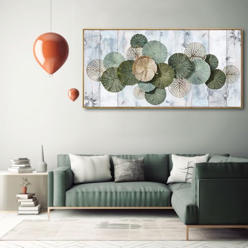 Wall Art Simple Wall Decor Green Canvas Painting Abstract Wall Art for Bedroom Living Room Dining Room Home Office Decor 20"x40" with Framed - color: 010-Basket, size: 40"L x 20"W