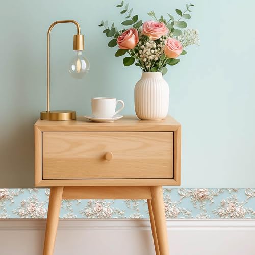 IVN Wallpaper Border Peel and Stick Wall Vintage Baroque Rose 4x196 Inch - color: Vintage Baroque Rose
