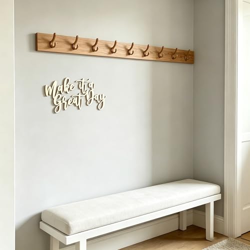 Wooden Make it a Great Day Sign for Backdrop, Inspirational Home Wall Art, Motivational Office & Classroom Quote,Farmhouse Hanging Decoration For Gallery Wall & Entryway