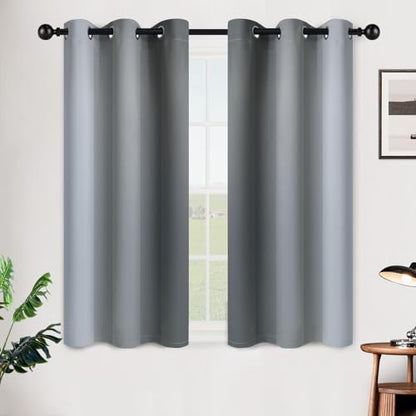 SimpleHome Ombre Grey to Grey White Curtains for Living Room 42Wx45L - color: Grey, size: 42"W x 45"L (Pack of 2)