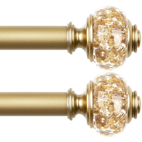 USFOOK Curtain Rods for Windows 48 to 84, Luxury Gold, 2 Pack - color: Luxury Gold, size: 48-84"(2 Pack)