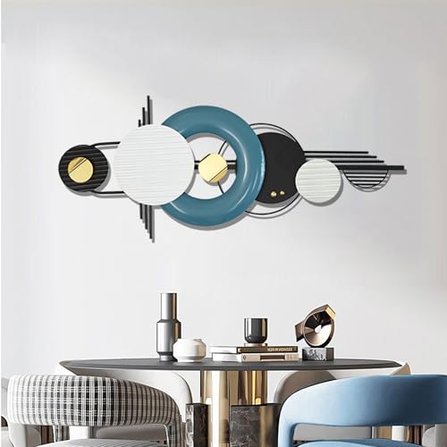 Large Metal Wall Decor ,Modern Metal Wall Art ,3D Wall Sculptures,42"×16" - color: Blue,Black,White