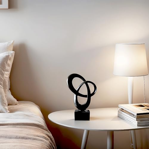 Dosker Abstract Sculpture Knot Decor Mobius Stripe Statue (Black) - color: Black