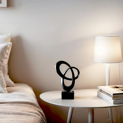 Dosker Abstract Sculpture Knot Decor Mobius Stripe Statue (Black) - color: Black