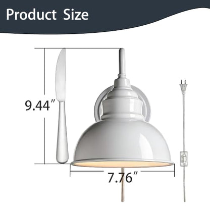 Mini Gooseneck Wall Sconce, 2-Way Mount with Switch, Bright White - color: White