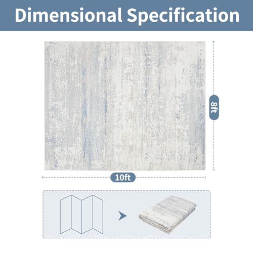 Washable Rugs 8x10 Area Rugs for Living Room,Bedroom,Dining Room,Nursery - color: Blue-griege-brown-beige-white, size: 8' x 10' (Rectangular)