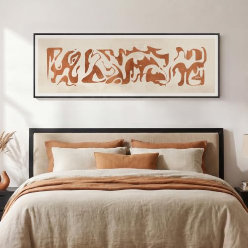 Large Framed Wabi Sabi Terracotta Abstract Wall Art, Long Vertical 20x60 In - color: Terracotta Shapes, size: 60"L x 20"W