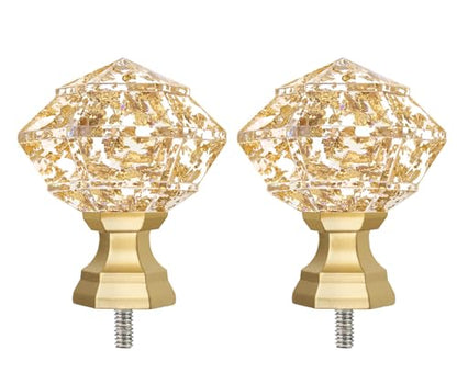 TONIAL Luxury Gold Translucent Replacement Finials for 3/4 Inch Curtain Rod - color: Luxury Gold