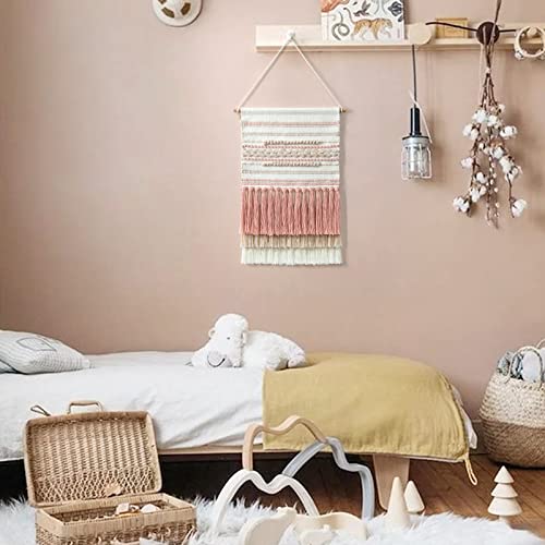 Dremisland Macrame Wall Hanging Macrame Wall Decor Bohemian Pink Tapestry - color: Pink Line