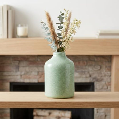 Sunddo Green Ceramic Flower Vase, 8 Inch - color: Green, size: 8 inch