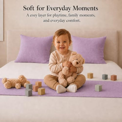 Solid Bed Runner Set,2 Pillow Covers,Dusty Lavender,70.9x19.7in - color: Dusty Lavender, size: Twin/Twin XL