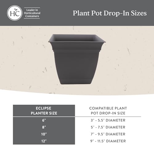 The HC Companies Eclipse Square Planter Pot, 12 Inch, Clay, 2-Pack - color: Clay, size: 12", style: Pack of 2