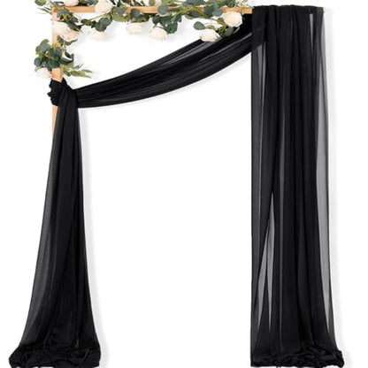 Sheer Gauze Wedding Arch Draping Fabric 29" x 20 FT 1 Panel Black - color: Black, size: 29"w x 240"l (Pack of 1)
