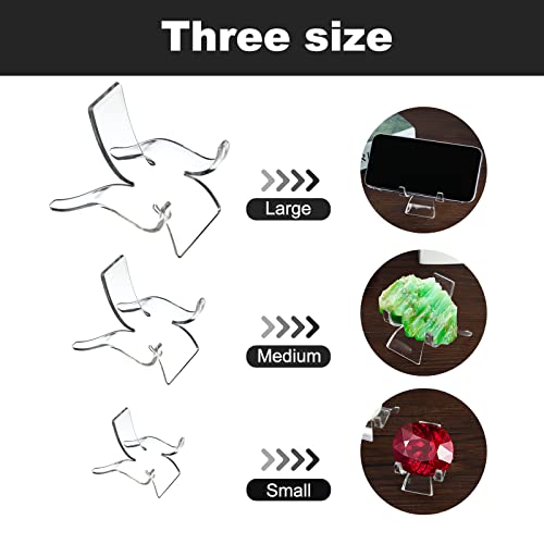 (36 PCS 3 Size Display Stand,Acrylic Rock Display Stands,Clear Display Easel Stands Pedestal for Crystal Geodes Rock Mineral Agate Fossil Coral Crystal/Gemstone Small Collectibles Display Stands - size: 36 Pieces (3 Sizes)