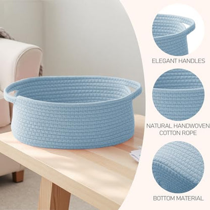 JMvicyroam Small Woven Basket, Empty Gift Basket, Blue/1 Pack - color: Blue, size: 1 Pack