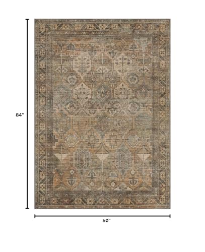 5x7 Area Rug Washable Rug for Living Room Bedroom Non Slip Carpet Taupe - color: Area Warm Taupe, size: 5' x 7' (Rectangular)