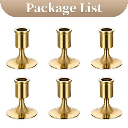 Sziqiqi Gold Candlestick Candle Holders Set of 6, for Wedding Table - color: Gold-style 1, size: 6 Pcs