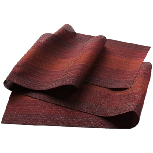 PIGCHCY 72 inches Table Runner,Table Centerpiece, Heat Resistant Vinyl Woven Washable Table Mats Sets (Scarlet Red) - color: Gradient: Red Scarlet, size: 1 Table Runner