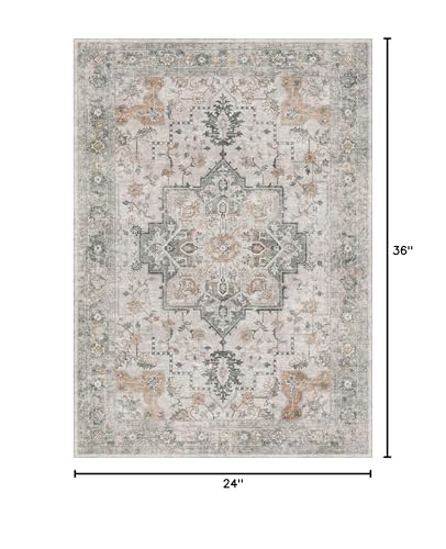 GENIMO 2x3 Washable Entryway Rug Non Slip Indoor Door Mat Light Taupe Brown - color: Light Taupe Brown, size: 2' x 3' (Rectangular)
