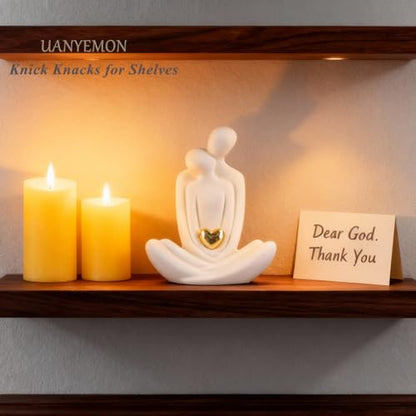 5'' Couple Statue TV Stand Decor - Romantic Love Gifts on Valentines Anniversary Wedding , Couples Sculpture with Heart, Love Figurine for Bed, Living Room Home Decor, Knick Knacks for Shelves - size: 5in