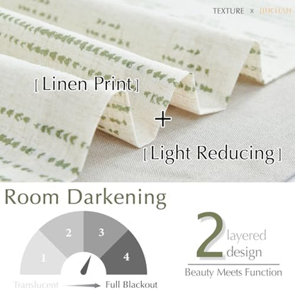jinchan Striped Valance 18 Inch Modern Boho 1 Panel Green on Linen - color: Boho Green on Linen, size: 50"W x 18"L (Pack of 1)