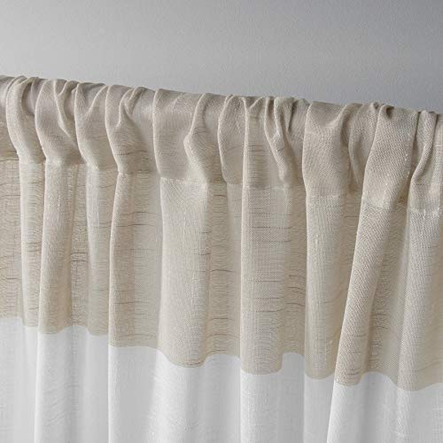 Exclusive Home Darma Sheer Linen Rod Pocket Curtain Panel Pair, 50"x84", Linen, 2 Piece - color: Linen, size: 50"W x 84"L (Pack of 2)