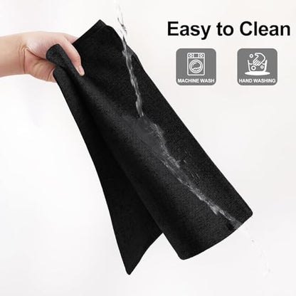 Homaxy Cloths Placemats for Dining Table Set of 4, 13" x 19", Black - color: Black, size: Placemats Set of 4