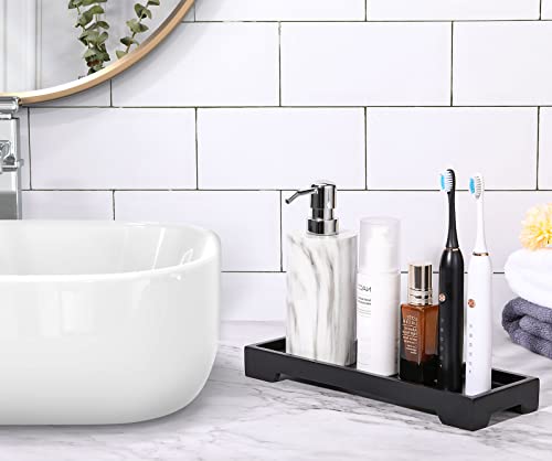 Luxspire Marble Tray for Soap Dispenser Perfume Jewelry, S, Marble Black - color: C - Black, style: Small